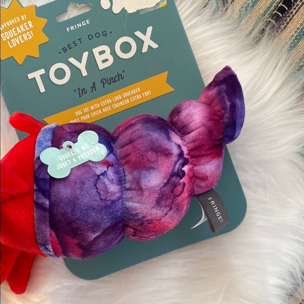 New Fringe Studio Red and Purple in a pinch lobster dog toy - Picture 4 of 5